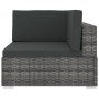 Asiento seccional de esquina con cojines 1 ud ratán PE gris de vidaXL, Sofás modulares de exterior - Ref: Foro24-46799, Preci...