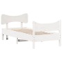 Estructura de cama con cabecero madera de pino blanca 90x200 cm de , Camas y somieres - Ref: Foro24-3216391, Precio: 158,82 €...