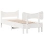 Estructura de cama con cabecero madera de pino blanca 90x200 cm de , Camas y somieres - Ref: Foro24-3216391, Precio: 158,82 €...