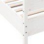 Estructura de cama con cabecero madera de pino blanca 90x200 cm de , Camas y somieres - Ref: Foro24-3216391, Precio: 158,82 €...