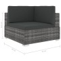 Asiento seccional de esquina con cojines 1 ud ratán PE gris de vidaXL, Sofás modulares de exterior - Ref: Foro24-46799, Preci...