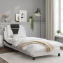 Bed frame with black and white synthetic leather headboard by , Beds and slatted bases - Ref: Foro24-3208067, Price: 146,18 €...