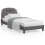 Bed frame with headboard gray synthetic leather 90x200 cm by , Beds and slatted bases - Ref: Foro24-3208071, Price: 146,82 €,...