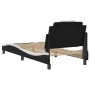 Estructura cama cabecero cuero sintético negro blanco 90x200 cm de , Camas y somieres - Ref: Foro24-3208073, Precio: 136,99 €...