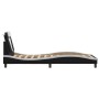 Estructura cama cabecero cuero sintético negro blanco 90x200 cm de , Camas y somieres - Ref: Foro24-3208073, Precio: 136,71 €...