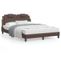 Brown synthetic leather headboard bed frame 120x200 cm by , Beds and slatted bases - Ref: Foro24-3208084, Price: 190,30 €, Di...