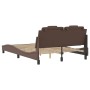 Estructura de cama cabecero cuero sintético marrón 120x200 cm de , Camas y somieres - Ref: Foro24-3208084, Precio: 190,30 €, ...