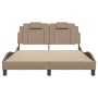 Estructura de cama cabecero cuero sintético capuchino 120x200cm de , Camas y somieres - Ref: Foro24-3208086, Precio: 205,76 €...