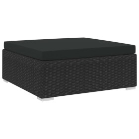 Sectional footrest with 1 black synthetic rattan cushion. by vidaXL, Modular outdoor sofas - Ref: Foro24-46804, Price: 70,89 ...