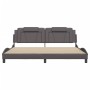 Bed frame with headboard gray synthetic leather 200x200 cm by , Beds and slatted bases - Ref: Foro24-3208120, Price: 212,17 €...