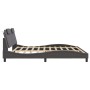 Bed frame with headboard gray synthetic leather 200x200 cm by , Beds and slatted bases - Ref: Foro24-3208120, Price: 212,17 €...