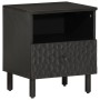 Solid black mango wood bedside table 40x33x46 cm by , Nightstands - Ref: Foro24-356825, Price: 67,31 €, Discount: %