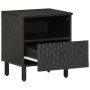 Solid black mango wood bedside table 40x33x46 cm by , Nightstands - Ref: Foro24-356825, Price: 72,99 €, Discount: %