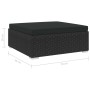 Reposapiés seccional con cojín 1 ud ratán sintético negro de vidaXL, Sofás modulares de exterior - Ref: Foro24-46804, Precio:...