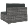 Asiento seccional central con cojines 1ud ratán sintético gris de vidaXL, Sofás modulares de exterior - Ref: Foro24-46795, Pr...