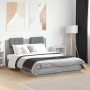 Sonoma gray engineered wood bed with headboard 120x190 cm by , Beds and slatted bases - Ref: Foro24-3209966, Price: 176,45 €,...