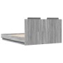 Sonoma gray engineered wood bed with headboard 120x190 cm by , Beds and slatted bases - Ref: Foro24-3209966, Price: 176,45 €,...