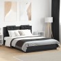 Bed frame with black engineered wood headboard 150x200 cm by , Beds and slatted bases - Ref: Foro24-3209913, Price: 185,41 €,...