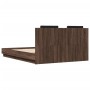 Oak brown engineered wood bed with headboard 120x200 cm by , Beds and slatted bases - Ref: Foro24-3209932, Price: 170,01 €, D...