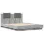 Sonoma gray engineered wood bed with headboard 140x200 cm by , Beds and slatted bases - Ref: Foro24-3209924, Price: 176,09 €,...