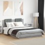 Sonoma gray engineered wood bed with headboard 140x200 cm by , Beds and slatted bases - Ref: Foro24-3209924, Price: 176,09 €,...