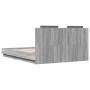 Sonoma gray engineered wood bed with headboard 140x200 cm by , Beds and slatted bases - Ref: Foro24-3209924, Price: 176,09 €,...