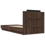 Oak brown engineered wood bed with headboard 100x200 cm by , Beds and slatted bases - Ref: Foro24-3209939, Price: 170,30 €, D...