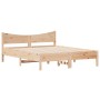 White pine wood bed frame with headboard 150x200cm by , Beds and slatted bases - Ref: Foro24-3216366, Price: 166,99 €, Discou...