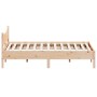 White pine wood bed frame with headboard 150x200cm by , Beds and slatted bases - Ref: Foro24-3216366, Price: 166,99 €, Discou...