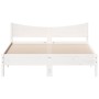 Bed frame with white pine wood headboard 160x200 cm by , Beds and slatted bases - Ref: Foro24-3216364, Price: 195,72 €, Disco...