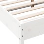 Bed frame with white pine wood headboard 160x200 cm by , Beds and slatted bases - Ref: Foro24-3216364, Price: 195,72 €, Disco...