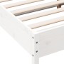 White pine wood bed frame with headboard 200x200cm by , Beds and slatted bases - Ref: Foro24-3216358, Price: 212,99 €, Discou...