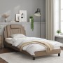 Estructura de cama con LED cuero sintético capuchino 90x200 cm de , Camas y somieres - Ref: Foro24-3213998, Precio: 167,86 €,...