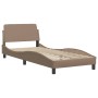 Bed frame with LED cappuccino synthetic leather 90x200 cm by , Beds and slatted bases - Ref: Foro24-3213998, Price: 167,86 €,...