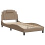 Bed frame with LED cappuccino synthetic leather 90x200 cm by , Beds and slatted bases - Ref: Foro24-3213998, Price: 167,86 €,...