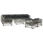 Set de muebles de jardín 10 pzas y cojines ratán sintético gris de vidaXL, Conjuntos de jardín - Ref: Foro24-46810, Precio: 1...