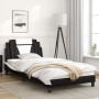 Estructura cama con LED cuero sintético negro blanco 100x200 cm de , Camas y somieres - Ref: Foro24-3214006, Precio: 150,33 €...