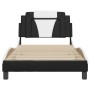 Estructura cama con LED cuero sintético negro blanco 100x200 cm de , Camas y somieres - Ref: Foro24-3214006, Precio: 150,33 €...