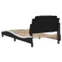 Estructura cama con LED cuero sintético negro blanco 100x200 cm de , Camas y somieres - Ref: Foro24-3214006, Precio: 150,33 €...