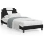 Estructura cama con LED cuero sintético negro blanco 80x200 cm de , Camas y somieres - Ref: Foro24-3213985, Precio: 142,39 €,...