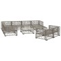 Set de muebles de jardín 10 pzas y cojines ratán sintético gris de vidaXL, Conjuntos de jardín - Ref: Foro24-46810, Precio: 1...