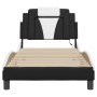 Estructura cama con LED cuero sintético negro blanco 80x200 cm de , Camas y somieres - Ref: Foro24-3213985, Precio: 142,39 €,...