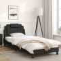 Estructura cama con luces LED cuero sintético negro 90x190 cm de , Camas y somieres - Ref: Foro24-3213987, Precio: 143,13 €, ...