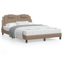 Bed frame with LED cappuccino synthetic leather 120x200 cm by , Beds and slatted bases - Ref: Foro24-3214012, Price: 214,42 €...