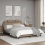 Bed frame with LED cappuccino synthetic leather 120x200 cm by , Beds and slatted bases - Ref: Foro24-3214012, Price: 214,42 €...