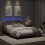 Bed frame with LED cappuccino synthetic leather 120x200 cm by , Beds and slatted bases - Ref: Foro24-3214012, Price: 214,42 €...