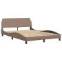 Bed frame with LED cappuccino synthetic leather 120x200 cm by , Beds and slatted bases - Ref: Foro24-3214012, Price: 214,42 €...