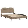 Bed frame with LED cappuccino synthetic leather 120x200 cm by , Beds and slatted bases - Ref: Foro24-3214012, Price: 214,42 €...