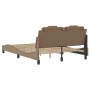 Bed frame with LED cappuccino synthetic leather 120x200 cm by , Beds and slatted bases - Ref: Foro24-3214012, Price: 214,42 €...