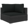 Set de muebles de jardín 9 pzas y cojines ratán sintético negro de vidaXL, Conjuntos de jardín - Ref: Foro24-46776, Precio: 1...